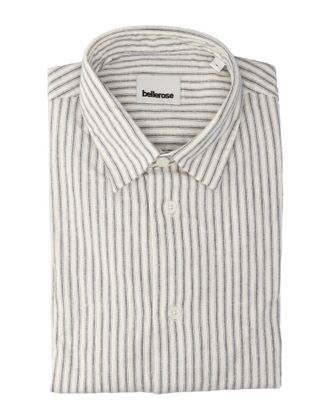 Bellerose Wit katoenen hemd (regular fit) met strepen en lange mouwen Flip