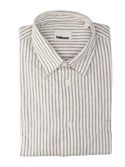 Wit katoenen hemd (regular fit) met strepen en lange mouwen Flip Bellerose