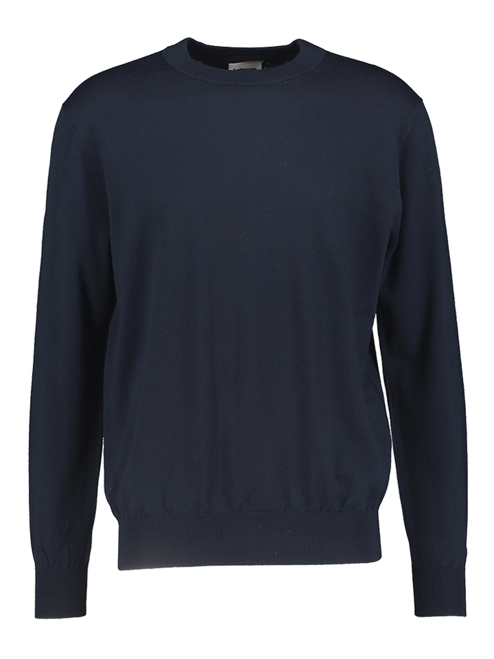 Donkerblauwe trui met ronde hals en lange mouwen Bellerose 