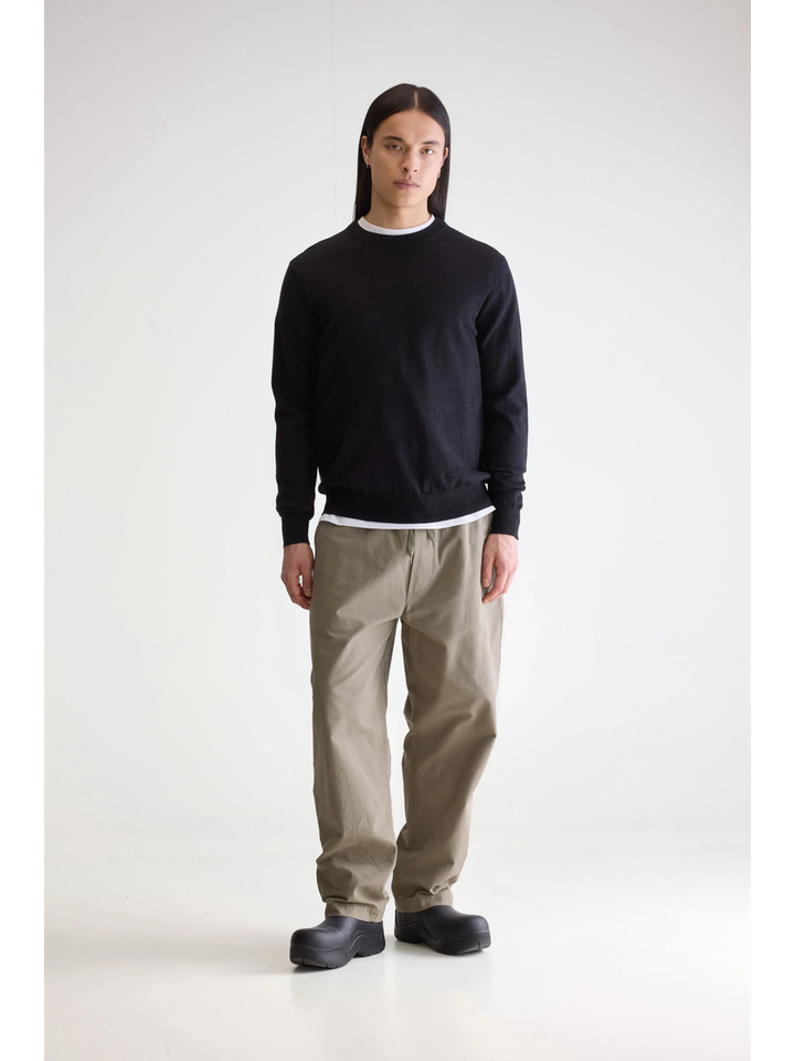 Donkerblauwe trui met ronde hals en lange mouwen Bellerose 