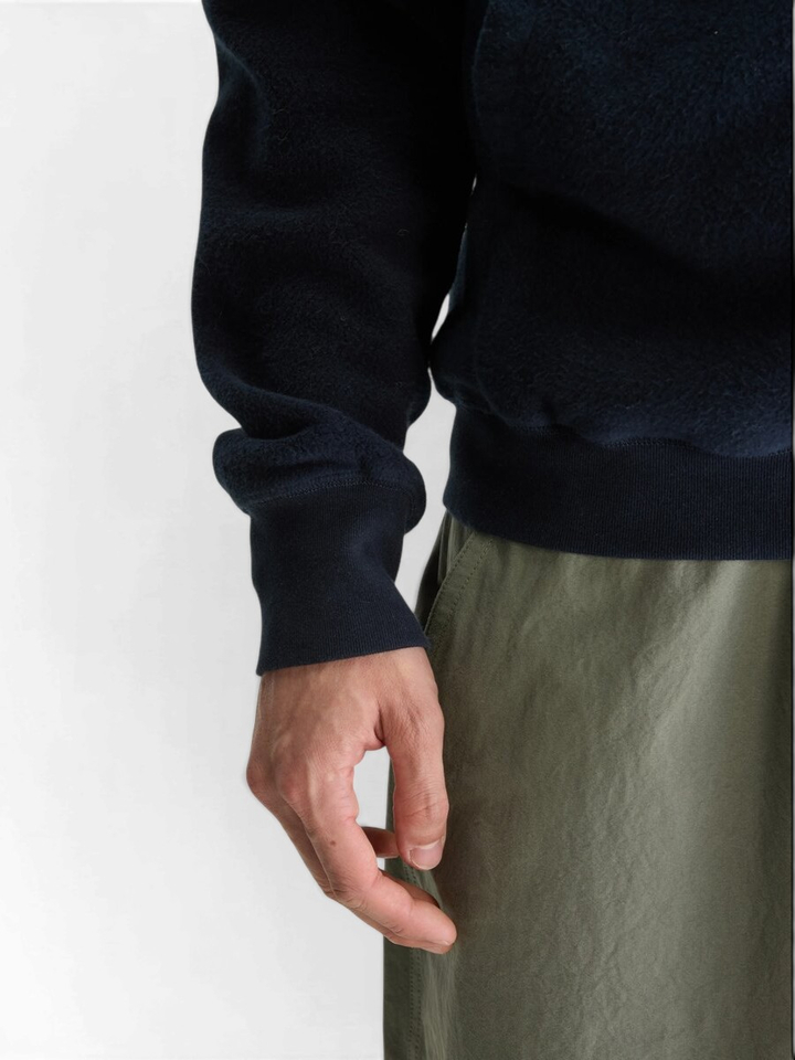Donkerblauwe losse fleece hoodie met kap Mattisse Bellerose