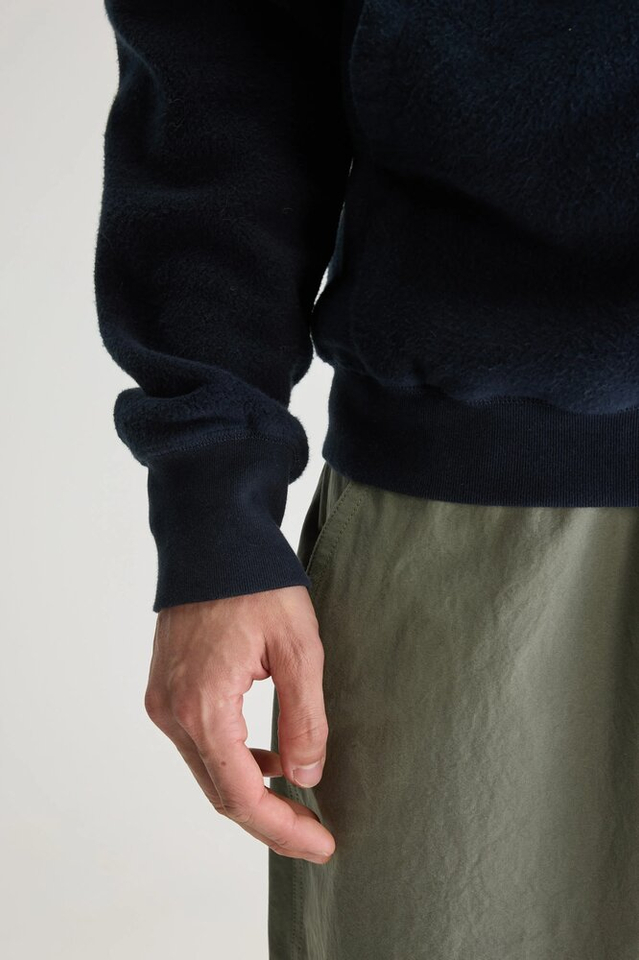 Donkerblauwe losse fleece hoodie met kap Mattisse Bellerose