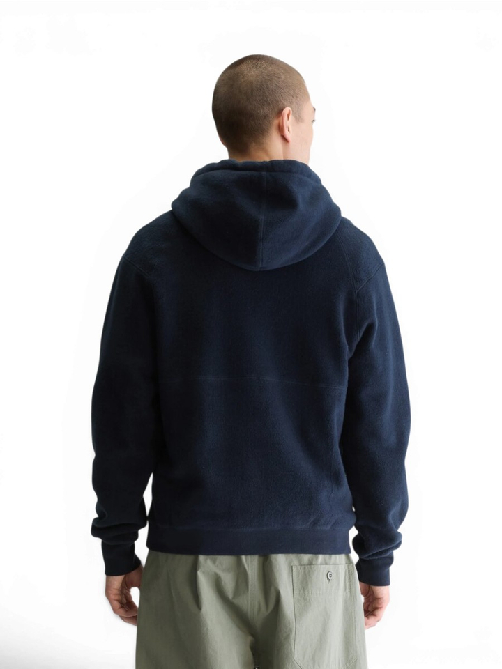 Donkerblauwe losse fleece hoodie met kap Mattisse Bellerose