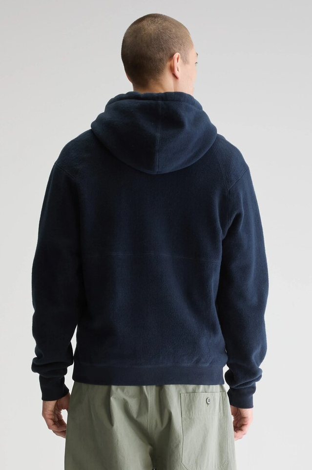Donkerblauwe losse fleece hoodie met kap Mattisse Bellerose