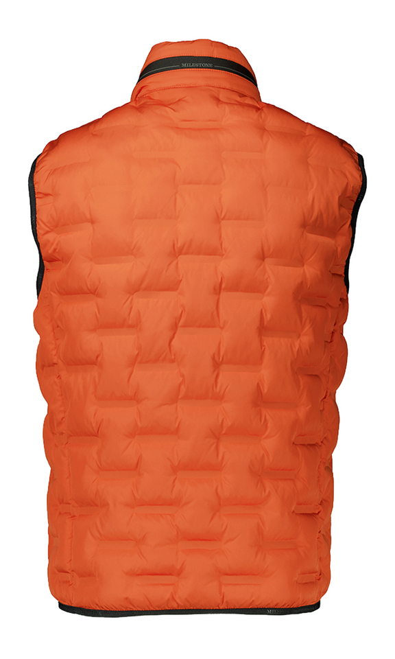 Oranje padded bodywarmer met zwarte details Malcom Milestone