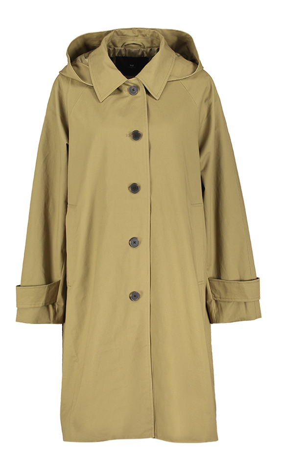 Kaki trenchcoat met kap Emery Withblack