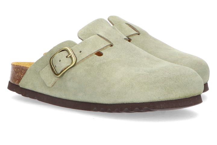 Kaki instappers in velours Fae Scholl