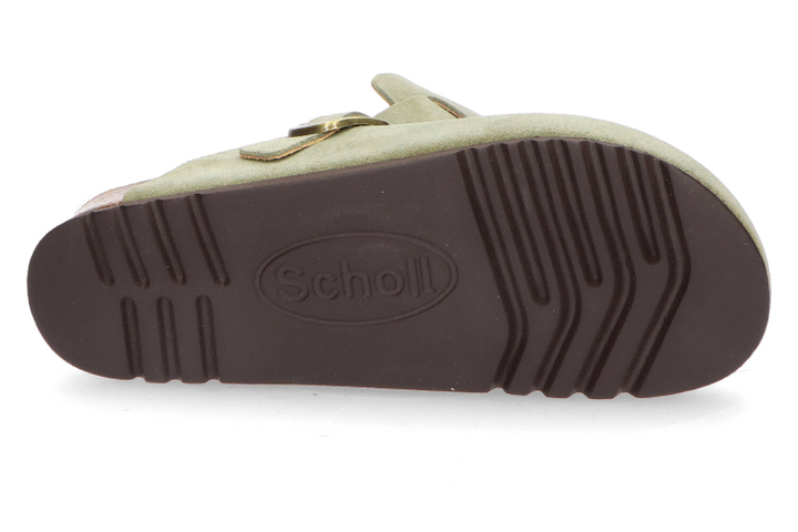 Kaki instappers in velours Fae Scholl