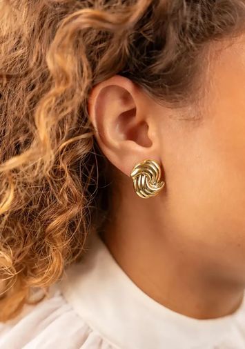 Classic oorbellen dubbel wave Lott Gioeilli