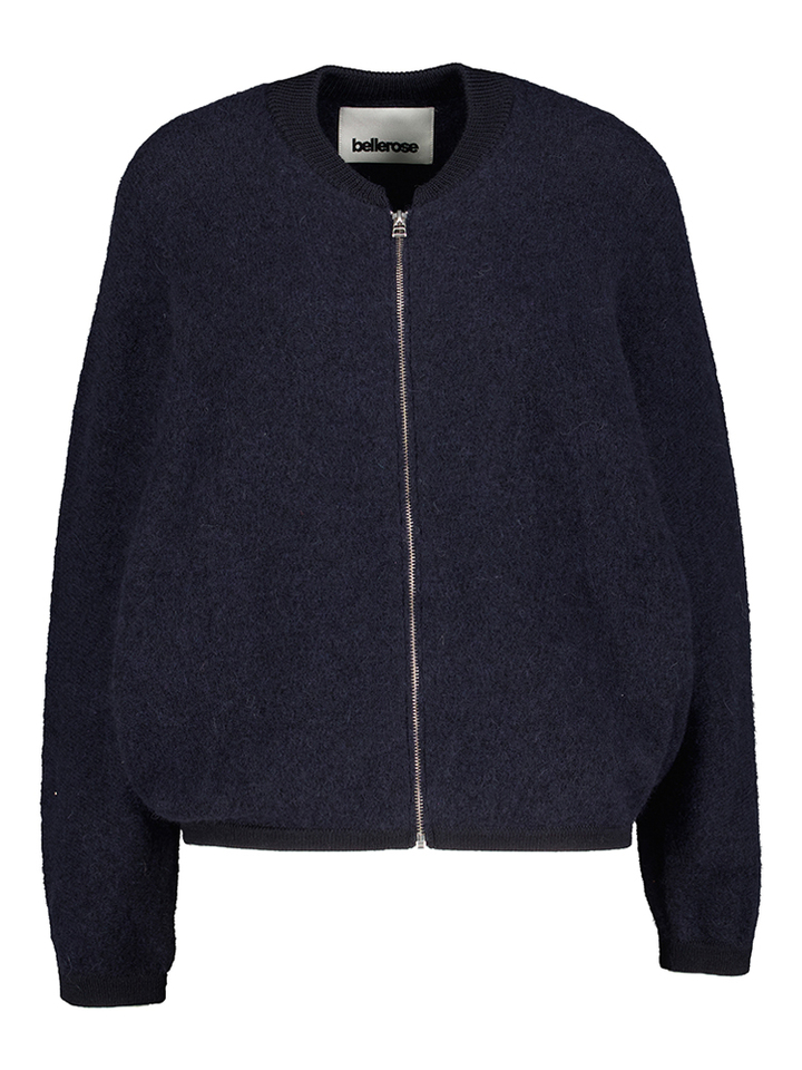 Blauwe losse trui met wol en alpaca Bellerose 