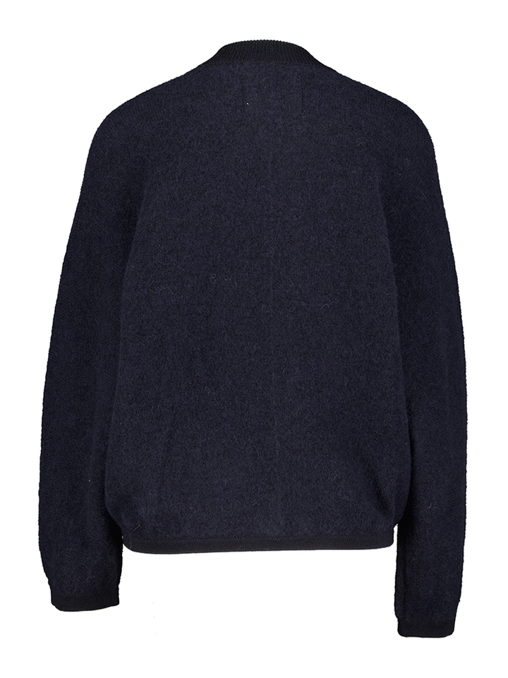 Blauwe losse trui met wol en alpaca Bellerose 