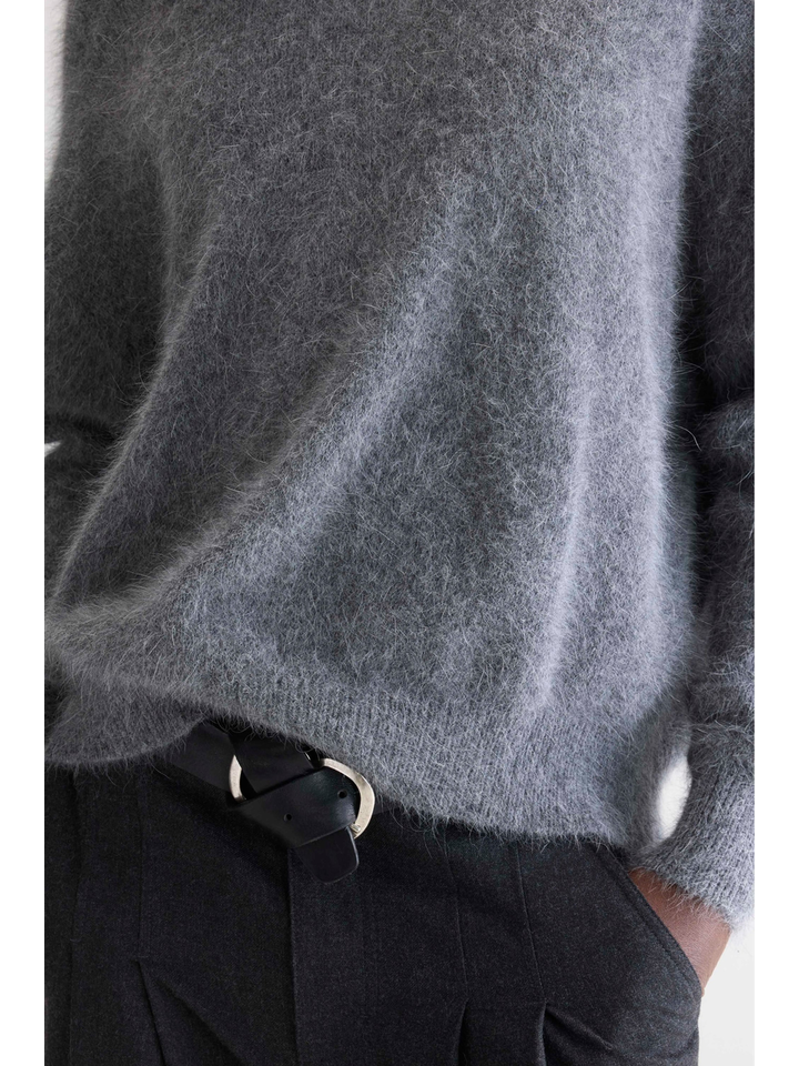 Grijze wollen pull met ronde hals Datu Bellerose dames