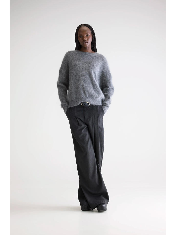 Grijze wollen pull met ronde hals Datu Bellerose dames