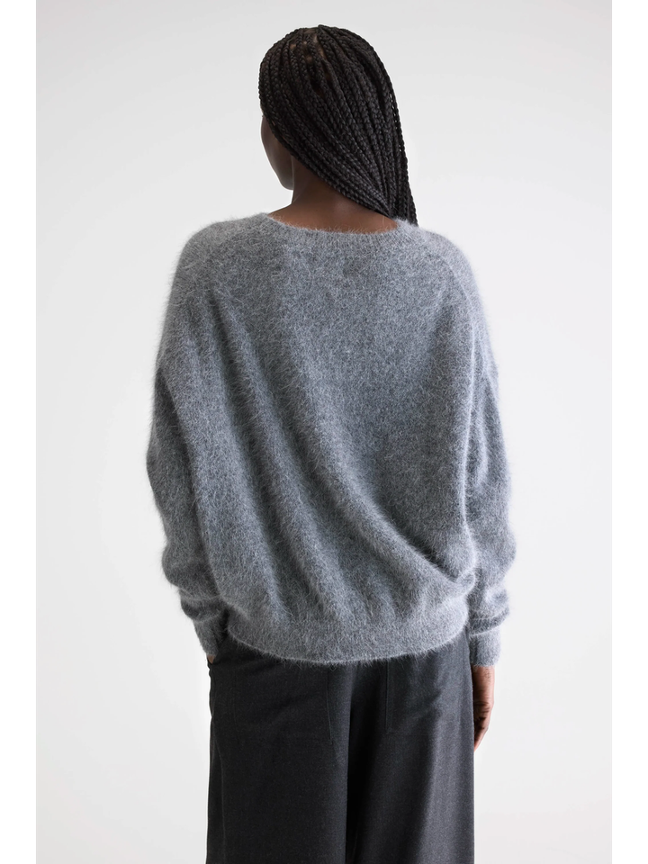 Grijze wollen pull met ronde hals Datu Bellerose dames