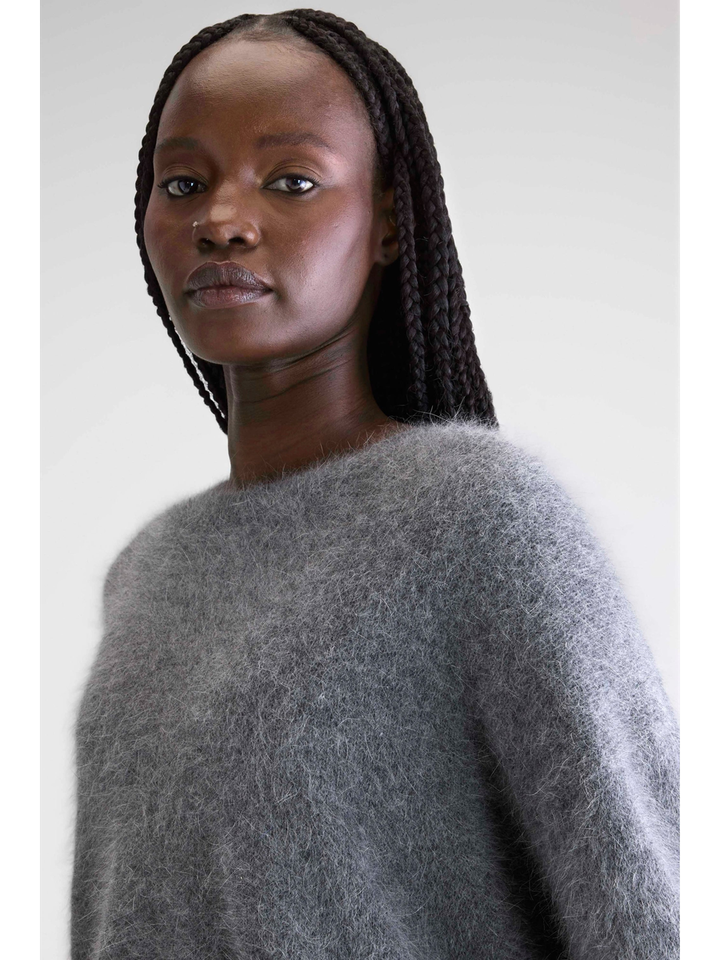 Grijze wollen pull met ronde hals Datu Bellerose dames