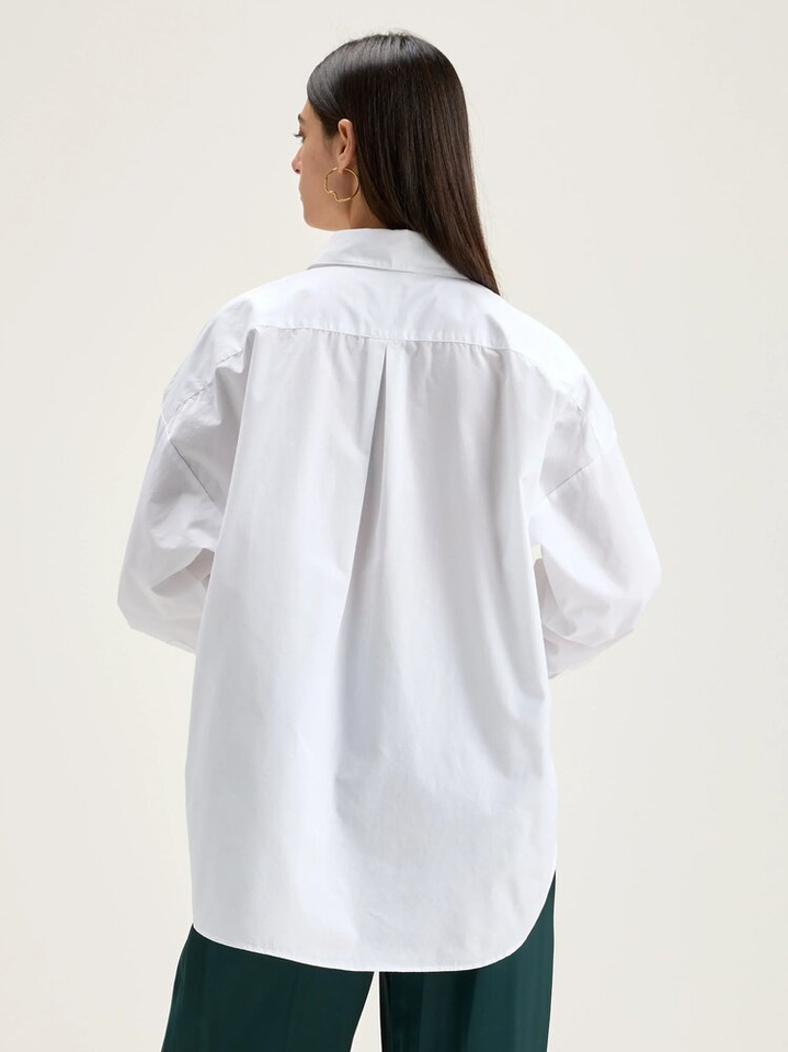 Witte katoenen oversized bloes Giorgia Bellerose