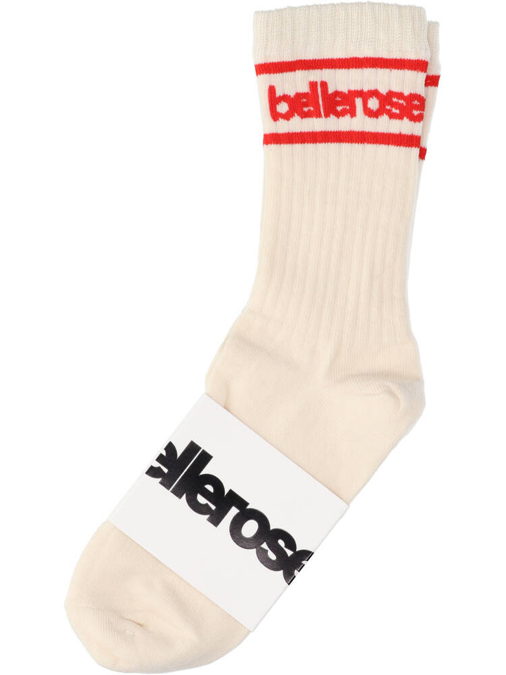 Ecru sokken met roodkleurig detail Vrel Bellerose