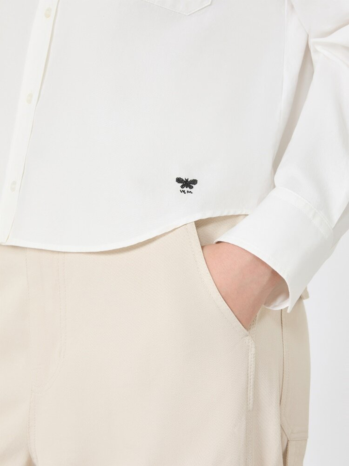 Witte korte katoenen bloes Nuoro Max Mara Weekend