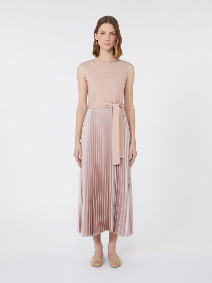 Roze feestjurk met plooirok Samuele Max Mara 