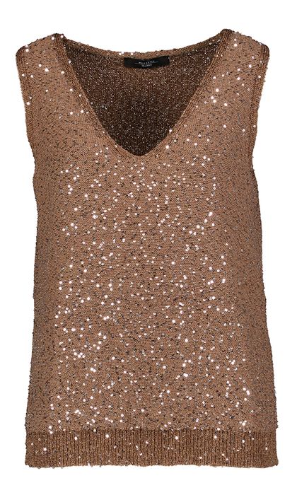 Bruine gebreide top met pailletten Acaici Max Mara