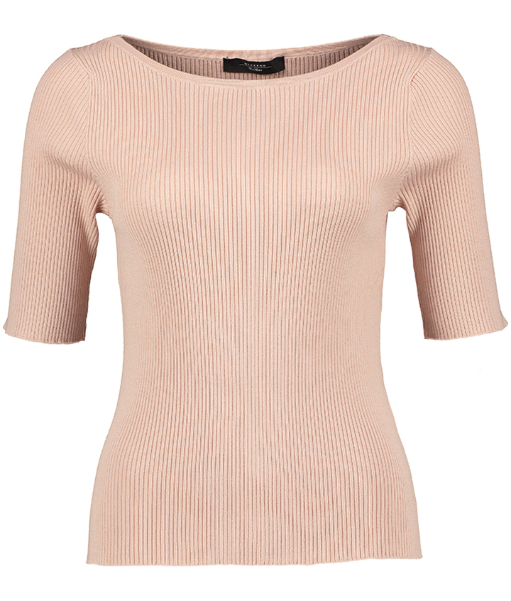 Roze pull in ribbel met korte mouwen Waser Max Mara Weekend 