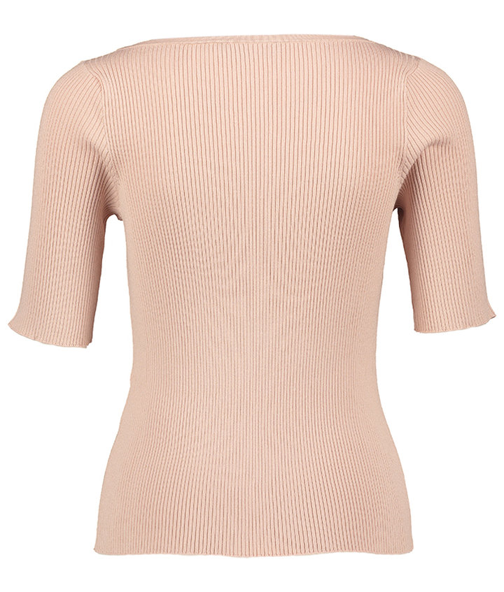 Roze pull in ribbel met korte mouwen Waser Max Mara Weekend 