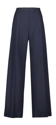 Marella Donkerblauwe geklede broek met ritssluiting Diorama