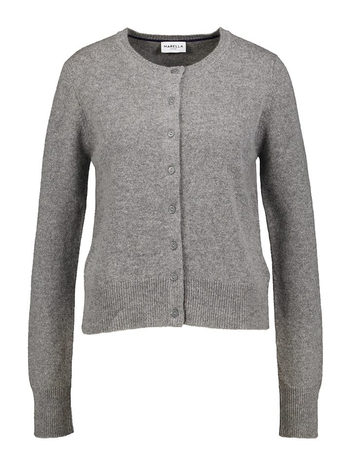 Grijze wollen gilet met knopen Finito Marella