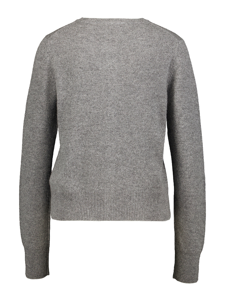 Grijze wollen gilet met knopen Finito Marella