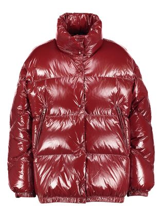 Bellerose Bordeaux kleurige glanzende puffer jacket Hoover Junior