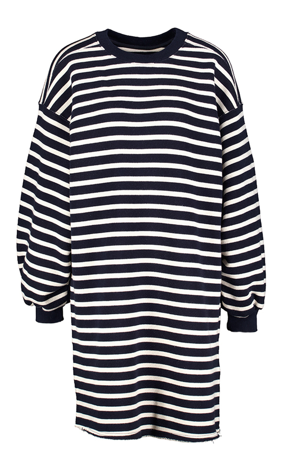 Blauw gestreepte sweater jurk Franti Bellerose Junior