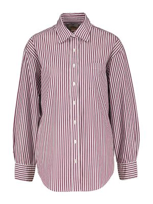 Wit en bordeaux gestreepte hemdblouse Ironi Bellerose Junior