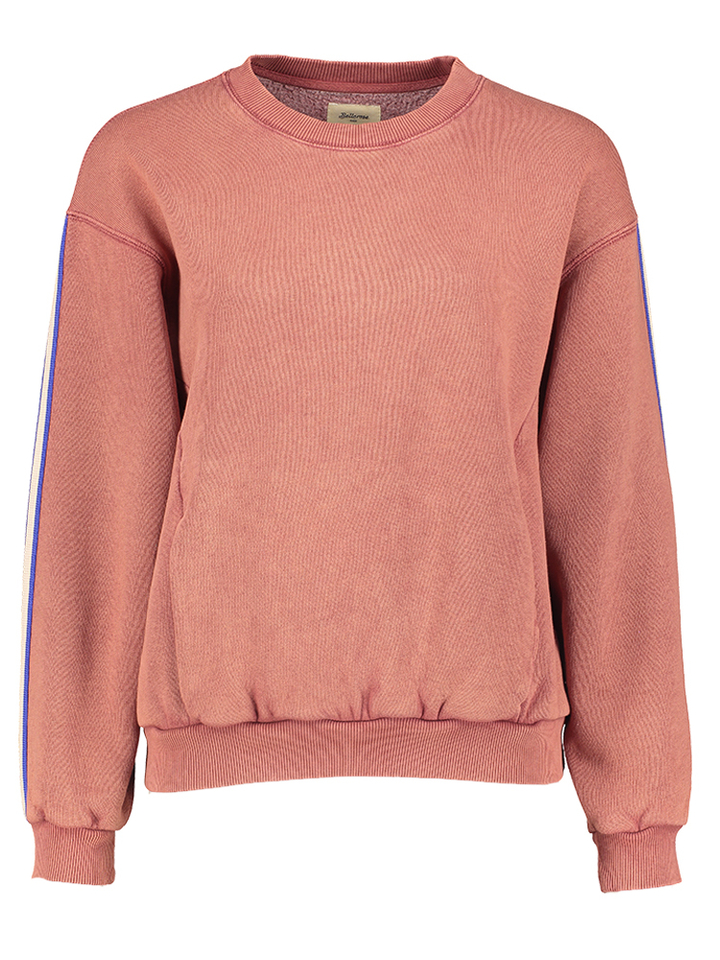 Roestkleurige sweater met streep Bellerose 