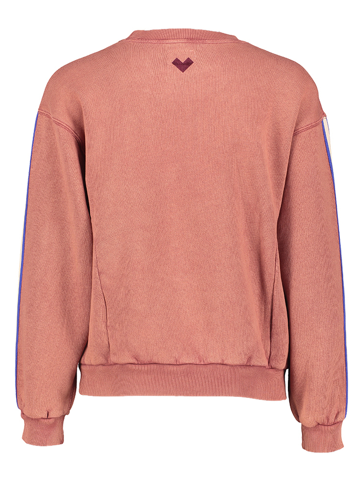 Roestkleurige sweater met streep Bellerose 