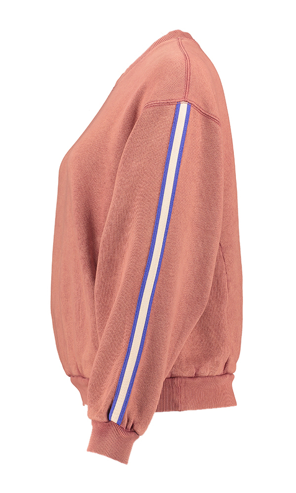 Roestkleurige sweater met streep Bellerose 