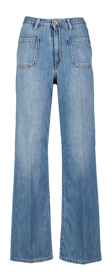 Blauwe straight fit jeans met opgestikte zakken Bellerose Junior