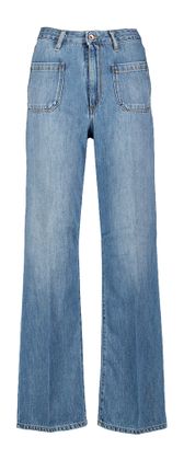Bellerose Blauwe straight fit jeans met opgestikte zakken Junior