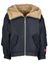 Donkerblauwe omkeerbare jas met rits  en kap Habit Bellerose Girls 