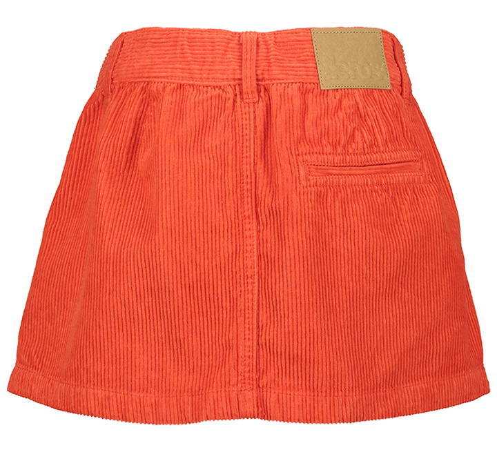 Rode korte rok in ribfluwee Bellerose Girls
