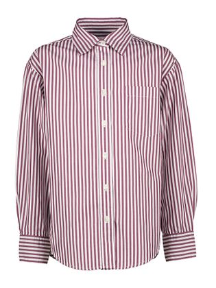 Bellerose Wit en bordeaux gestreepte hemdblouse Ironi Girls