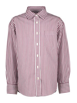 Wit en bordeaux gestreepte hemdblouse Ironi Bellerose Girls