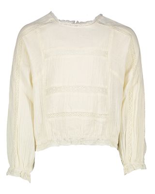 Ecru katoenen blouse in broderie Hacint Bellerose Girls