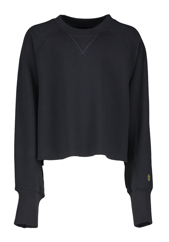 Donkerblauwe cropped sweater met ronde hals Fabina Bellerose Girls