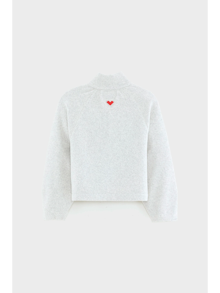 Grijze cropped sweater met korte rits Machy Bellerose Girls 