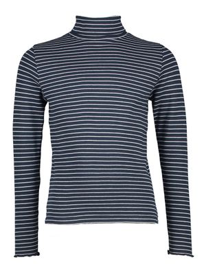 Blauw gestreept t-shirt met lange mouwen en rolkraag Velfie Bellerose Girls