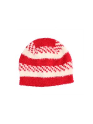 Rood met beige gestreepte muts Golha Bellerose