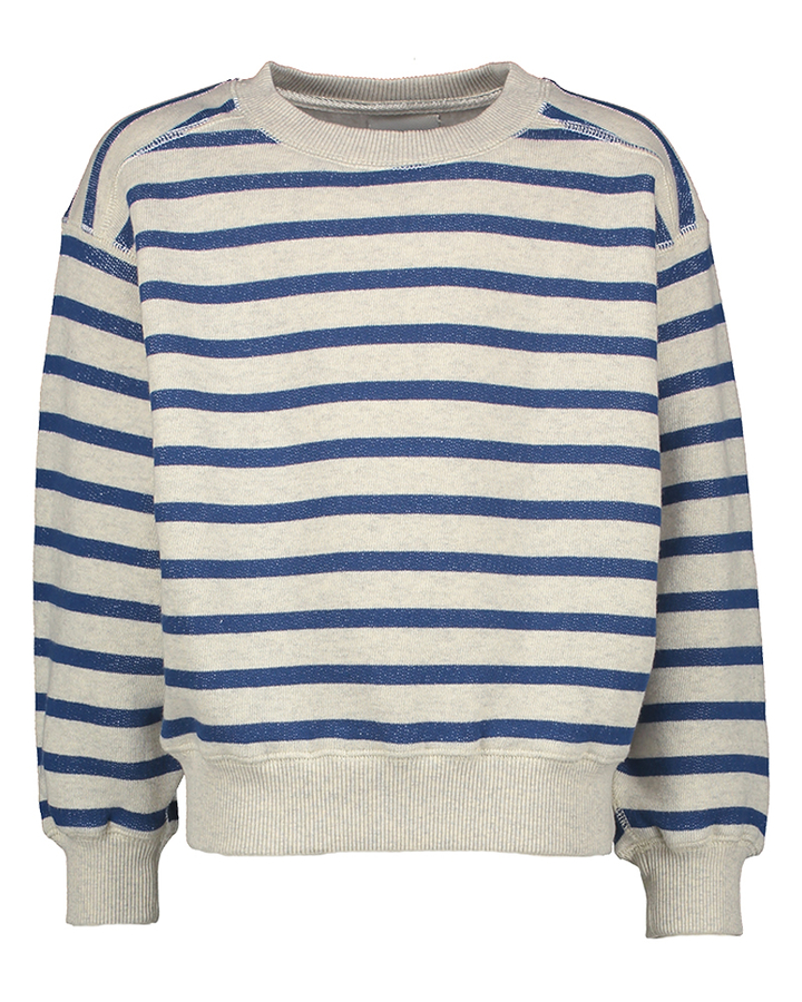 Lichtgrijs en blauw gestreepte sweater Fadol Bellerose Girls