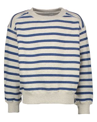 Bellerose Lichtgrijs en blauw gestreepte sweater Fadol Girls