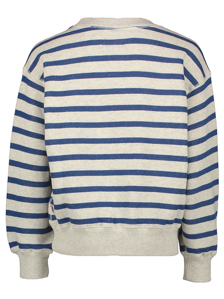 Lichtgrijs en blauw gestreepte sweater Fadol Bellerose Girls