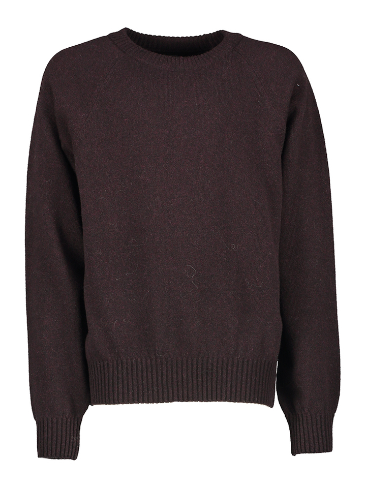 Aubergine kleurige wollen pull met ronde hals Laril Bellerose Boys